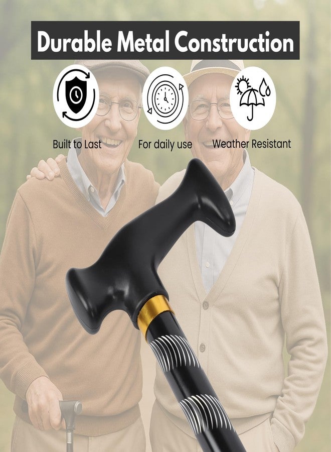 iwalk; Changing Lives iWalk Walking Stick for Old People, Adult Men, Women & Physically Challenged | Non Adjustable | Fix Height 36 Inch | Made of Strong Metals (AluminiumBlack36) - Image 3