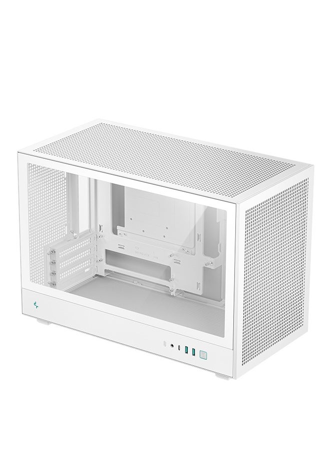 DEEPCOOL CH260 Compact Micro-ATX Case, Tempered Glass, High Airflow, Supports Mini-ITX & Micro-ATX, CPU Cooler Up to 174mm, GPU Up to 388mm, Front USB 3.0 & USB-C, Multiple Fan & Radiator Support, White | R-CH260-WHNGM0-G-1  - Image 1