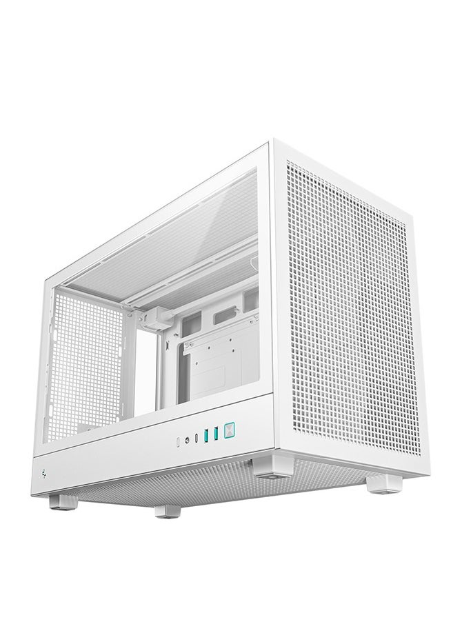 DEEPCOOL CH260 Compact Micro-ATX Case, Tempered Glass, High Airflow, Supports Mini-ITX & Micro-ATX, CPU Cooler Up to 174mm, GPU Up to 388mm, Front USB 3.0 & USB-C, Multiple Fan & Radiator Support, White | R-CH260-WHNGM0-G-1  - Image 2