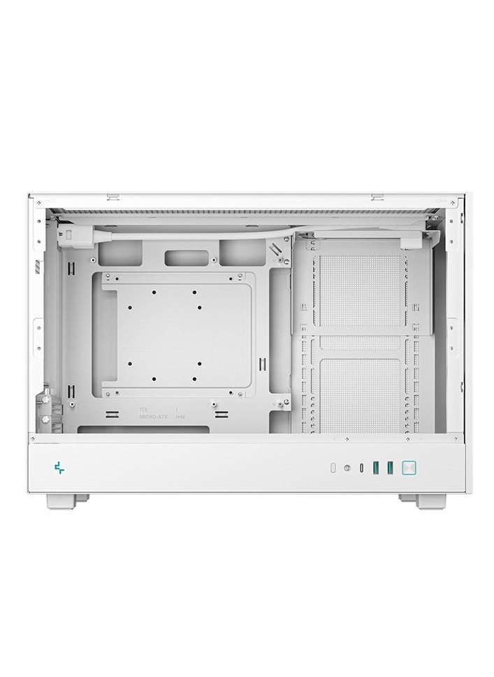 DEEPCOOL CH260 Compact Micro-ATX Case, Tempered Glass, High Airflow, Supports Mini-ITX & Micro-ATX, CPU Cooler Up to 174mm, GPU Up to 388mm, Front USB 3.0 & USB-C, Multiple Fan & Radiator Support, White | R-CH260-WHNGM0-G-1  - Image 5