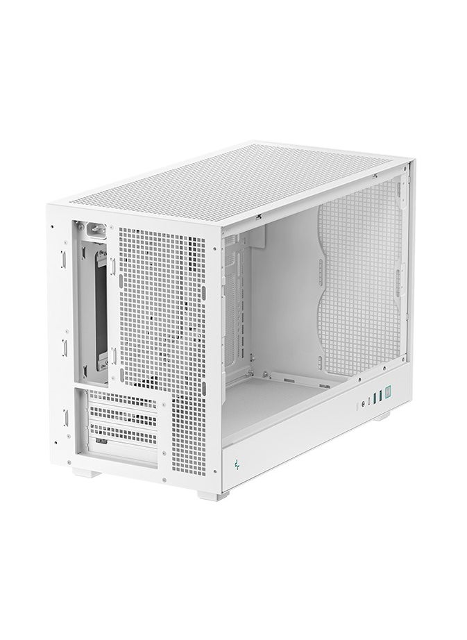 DEEPCOOL - CH260 Compact Micro-ATX Case, Tempered Glass, High Airflow, Supports Mini-ITX & Micro-ATX, CPU Cooler Up to 174mm, GPU Up to 388mm, Front USB 3.0 & USB-C, Multiple Fan & Radiator Support, White | R-CH260-WHNGM0-G-1 - Image 1