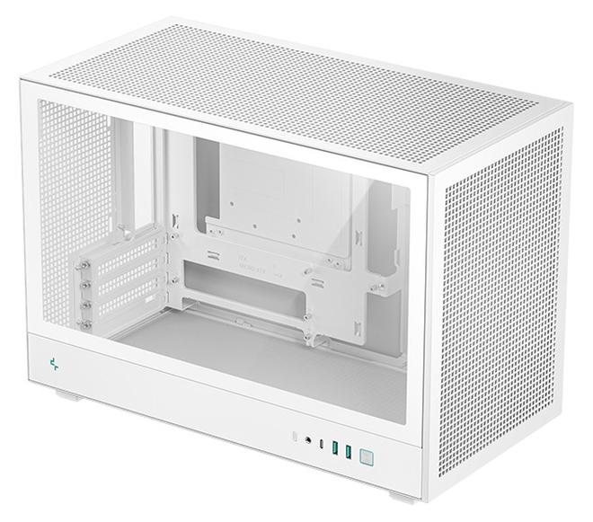 DEEPCOOL CH260 Compact Micro-ATX Case, Tempered Glass, High Airflow, Supports Mini-ITX & Micro-ATX, CPU Cooler Up to 174mm, GPU Up to 388mm, Front USB 3.0 & USB-C, Multiple Fan & Radiator Support, White | R-CH260-WHNGM0-G-1 - Image 1