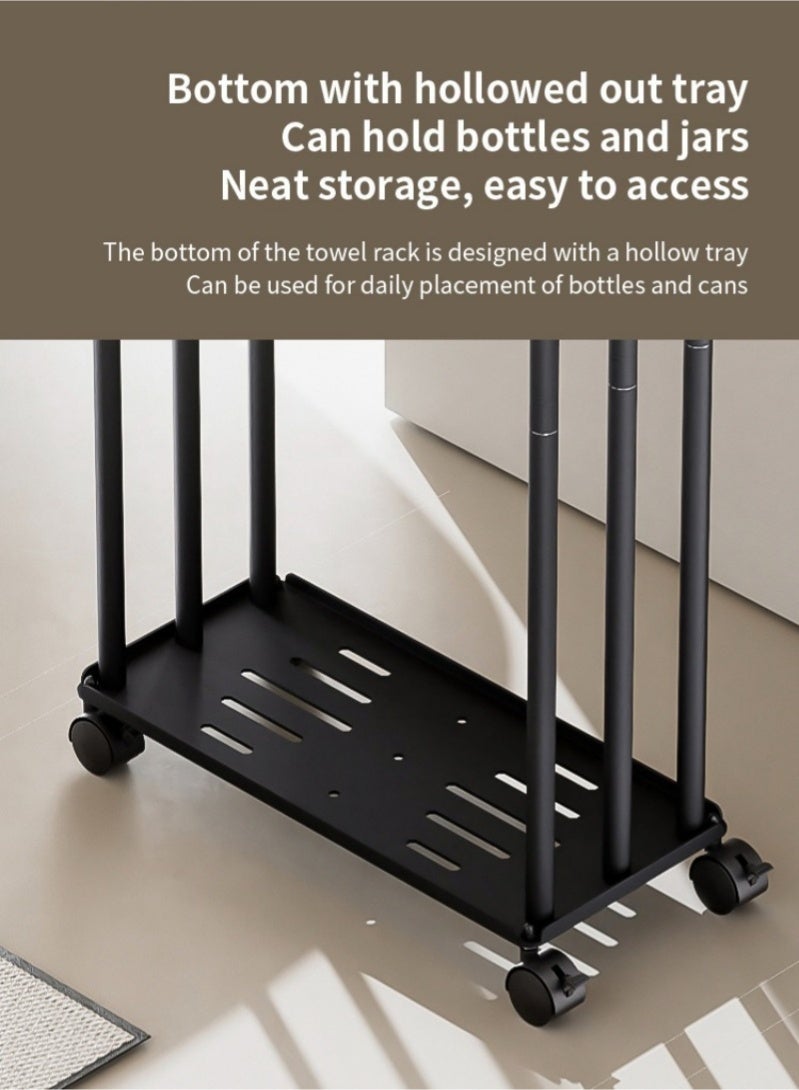 رحلة التنوعD رف مناشف حمام قائم بذاته مع عجلات،  حامل مناشف عريض بثلاثة أرفف، حامل تجفيف المناشف،  حامل مناشف معدني متين، حامل بطانيات،  حامل مناشف كبير جدًا، حامل تجفيف مقاوم للصدأ، حامل عرض مناشف الحمام للمناشف الكبيرة والبطانيات،  حامل تجفيف المناشف، إكسسوارات الحمام، حامل تنظيم الحمام للحمام وغرفة الغسيل، المسبح الخارجي، غرفة المعيشة ﻿ - Image 4