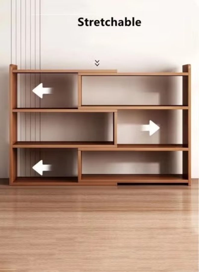 كوتيس خزانة كتب مكتبية قابلة للسحب من 5 طبقات بني 120x17x80 سم - Image 4