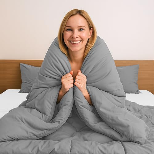Pure Bedding Duvet Cover King Size - 3 Pieces Extra Soft Bedding Set, Includes 1 Duvet Cover 104x90 Inches with Zipper Closure & 2 Pillow Shams, Comforter Not Included, Light Grey - Image 3