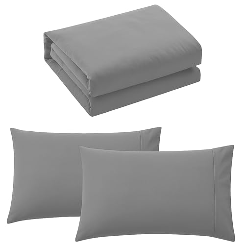 Pure Bedding Duvet Cover King Size - 3 Pieces Extra Soft Bedding Set, Includes 1 Duvet Cover 104x90 Inches with Zipper Closure & 2 Pillow Shams, Comforter Not Included, Light Grey - Image 4