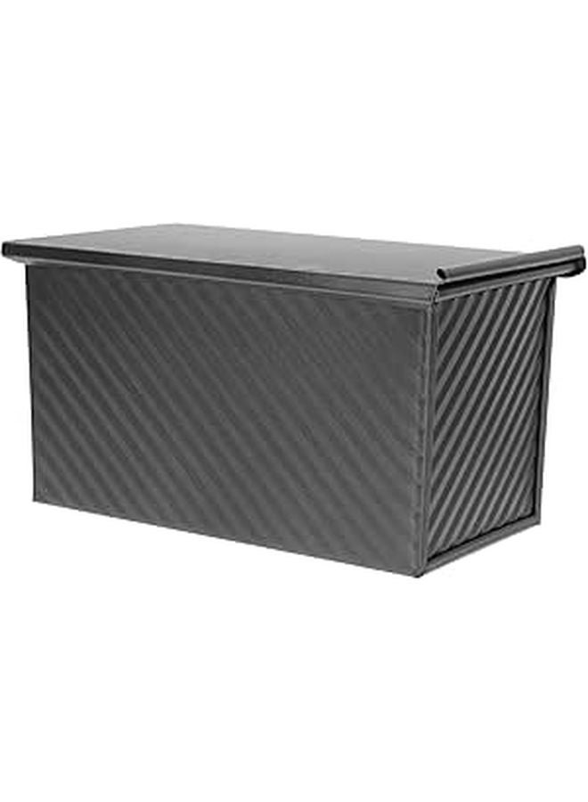 Non Stick Wave Pattern Bread Loaf Pan With Lid Black Bakeware For Home Baking - Image 1