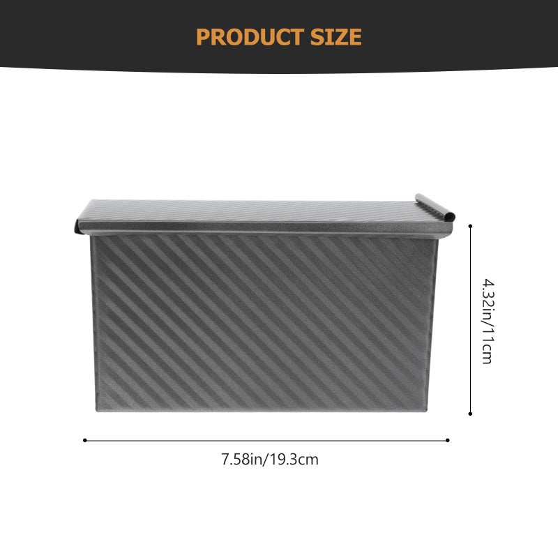 Non Stick Wave Pattern Bread Loaf Pan With Lid Black Bakeware For Home Baking - Image 3