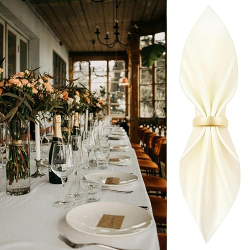 CYRYLC 10 Pcs Gold Napkin Rings - Metal Napkin Ring(Semicircle) Stainless Steel Napkin Rings for Table Settings Wedding Christmas Party Dinner Table - Image 5