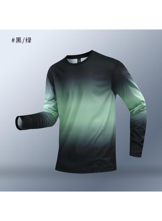 Fitness Long-sleeved Sportswear Quick-drying Clothing Fitness Running Base Clothing Elastic Sweat-absorbent Breathable Sports Suit Badminton