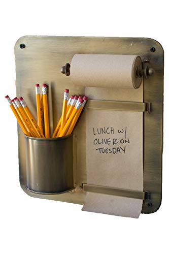 Kalalou NDE1280 Transitional Note Roll with Wall Rack with Pencil Holder in Bronze/Dark Finish, 3.00 inches - Image 4