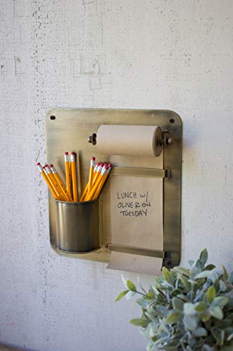 Kalalou NDE1280 Transitional Note Roll with Wall Rack with Pencil Holder in Bronze/Dark Finish, 3.00 inches - Image 2