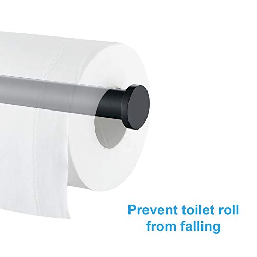 TASTOS Matte Black Toilet Paper Holder SUS304 Stainless Steel, Modern Round Tissue Roll Holders Wall Mount, Toilet Paper Roll Dispenser Bathroom 5 inch TP Holder for Kitchen Washroom - Image 5