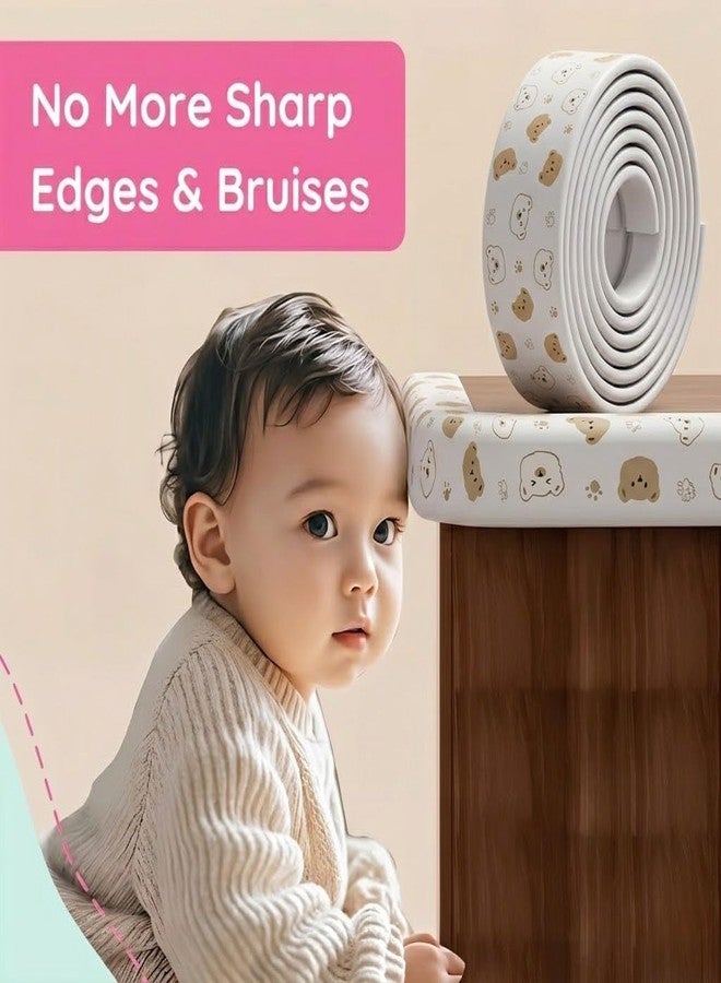 Kolorful Baby Proofing Cute Bear Printed Flat Edge Protector-2 M Safety Strip,Furniture,Dense Edge Guard for Kids Safety Soft Cushion Foam Bumper Strip,Table Childproof Protection Tape (Grey) - Image 3