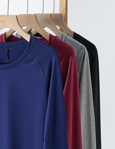 Liberty Pro 4-Pack: Womens Long Sleeve Athletic Tops with Thumb Holes – Dry Fit Active Crewneck Workout Tees (Set 8, X-Large) - Image 3