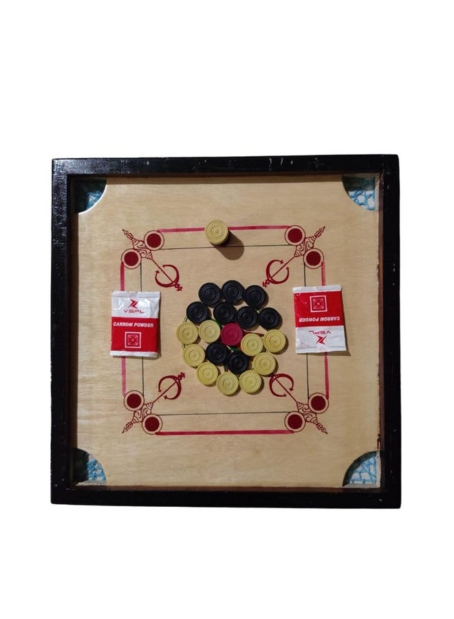 Carrom Board 20x20 inch (Made of Special Bengal Plywood) (Cut Pocket)(Pack of 1 Carrom Board, 1 Striker, 24 Coins and 2 Packet Powder) 