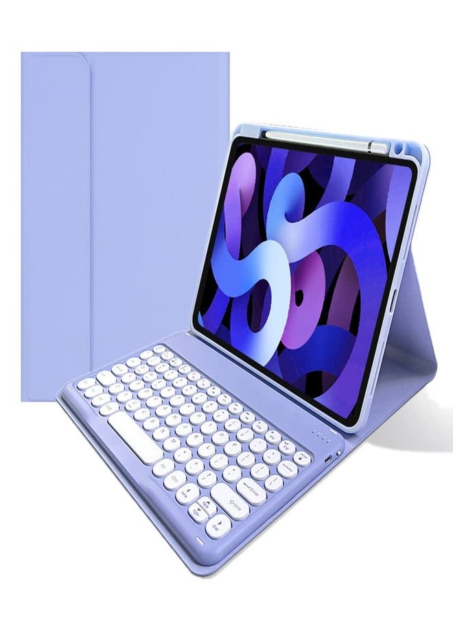 kaitesi Keyboard Case for iPad 9th / 8th / 7th Generation 10.2 Inch, iPad Air 3 10.5"(3rd Gen)/iPad Pro 10.5" Magnetically Detachable Wireless Bluetooth Keyboard Soft Cover with Pencil Holder (Purple) - Image 1