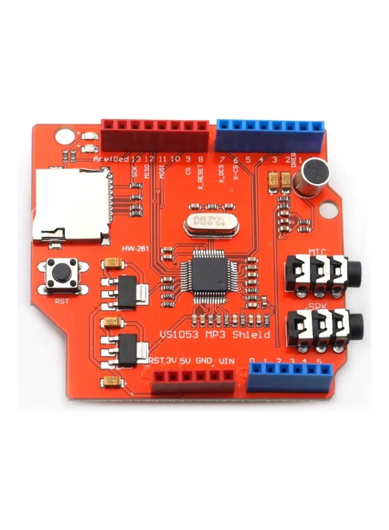 VS1053/VS1053B MP3 Module with TF Card Slot for Arduino Uno R3 and Mega – OGG Player & Recorder – Supports AAC/WMA/MIDI Decoding – Stereo Headphone Output + Microphone - Image 4