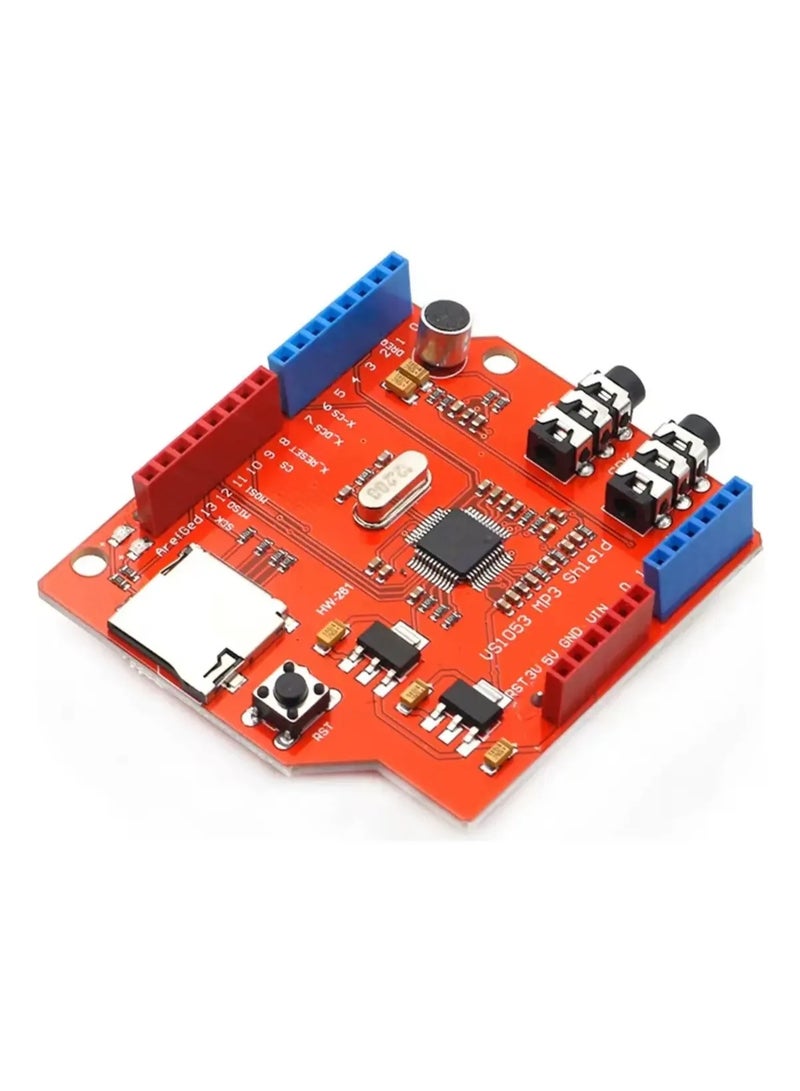 VS1053/VS1053B MP3 Module with TF Card Slot for Arduino Uno R3 and Mega – OGG Player & Recorder – Supports AAC/WMA/MIDI Decoding – Stereo Headphone Output + Microphone - Image 2