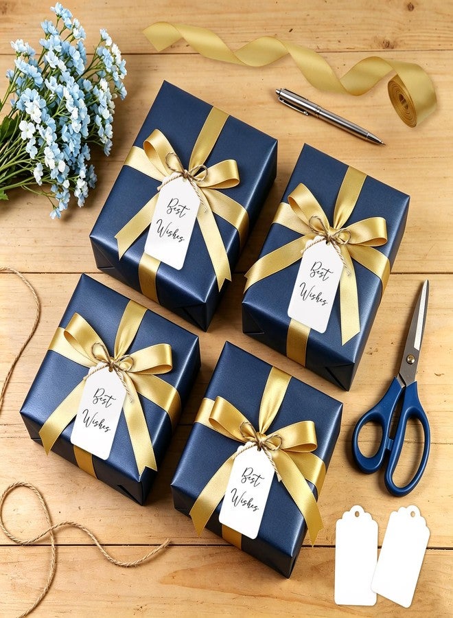 CORNER LACE Pearlescent Navy Blue Gift Wrapping Paper Set, Pearly-Lustre Wrapping Paper 2 Rolls 20ft(17in x 10ft Each with Ribbon and Gift Tags for Graduation Bridal Shower Baby Shower Birthday - Image 3