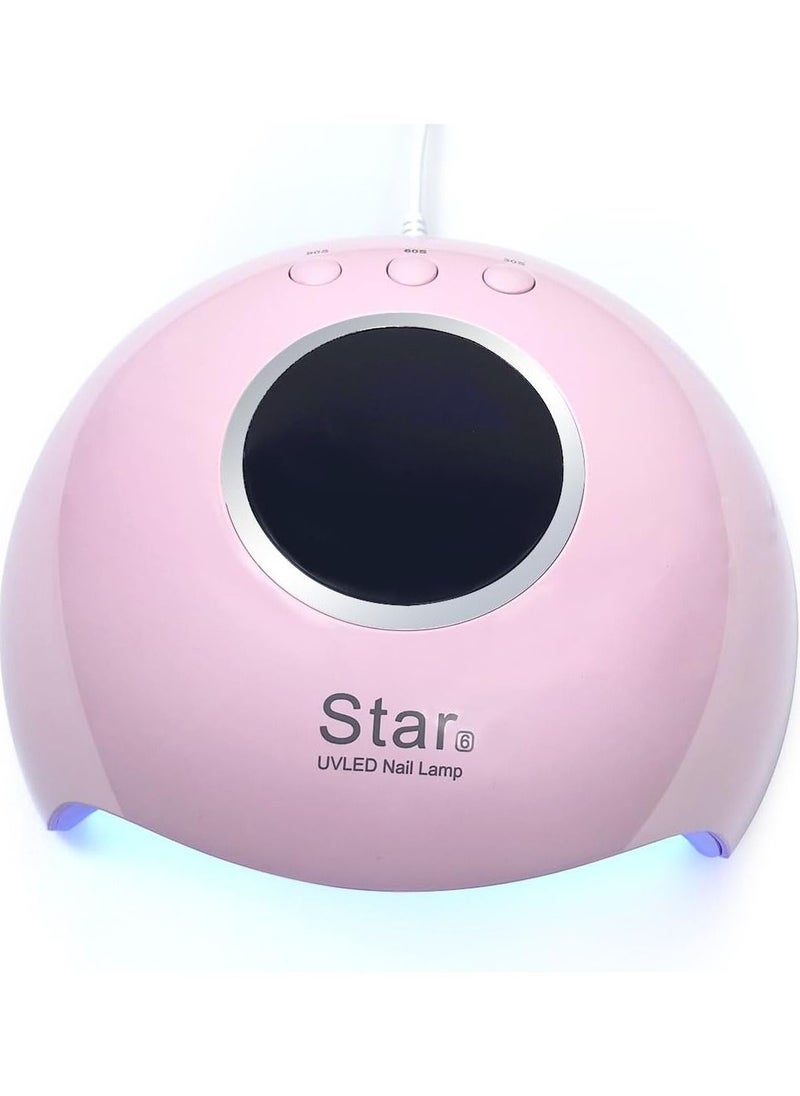 Star ORiTi 12 LED 36W LCD Display Mini USB Induction Phototherapy UV LED Nail Lamp Nail Dryer Pink  - Image 1