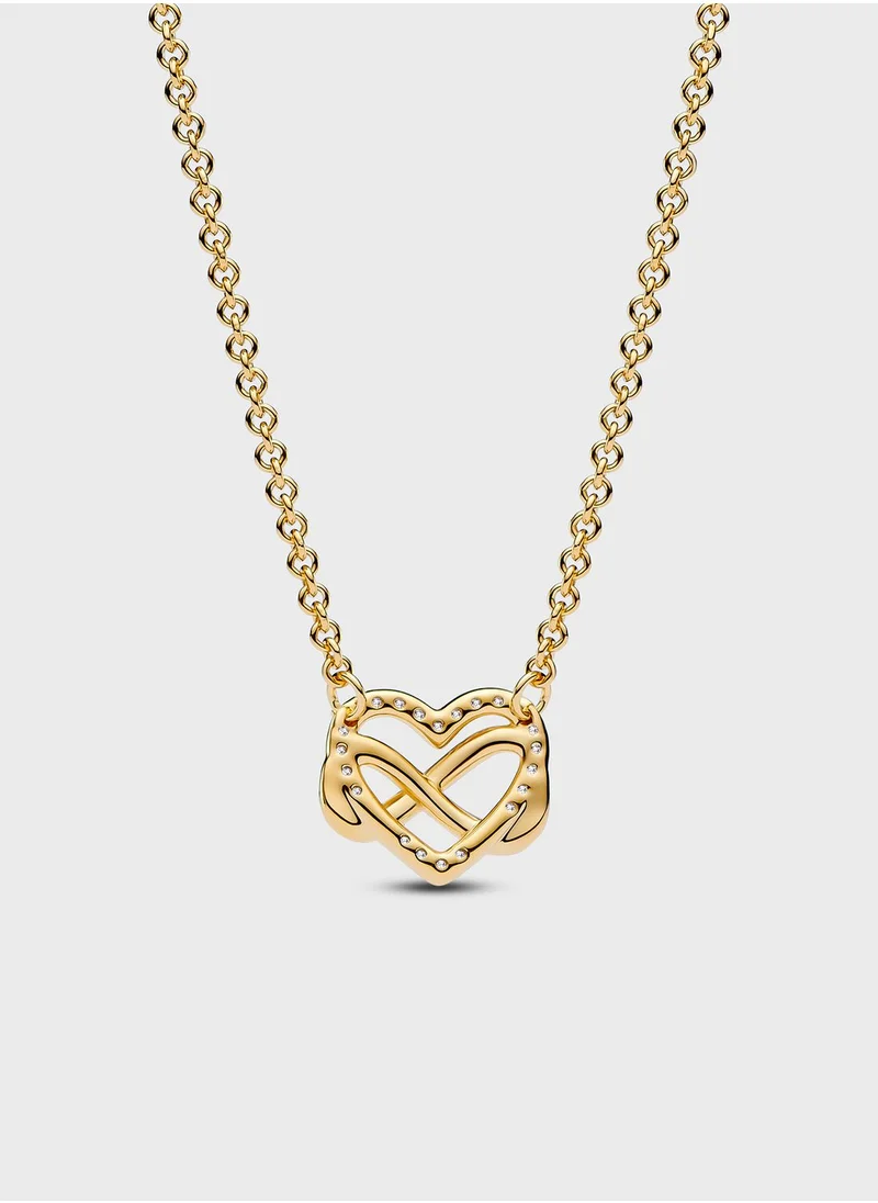 باندورا Sparkling Infinity Heart Collier Necklace