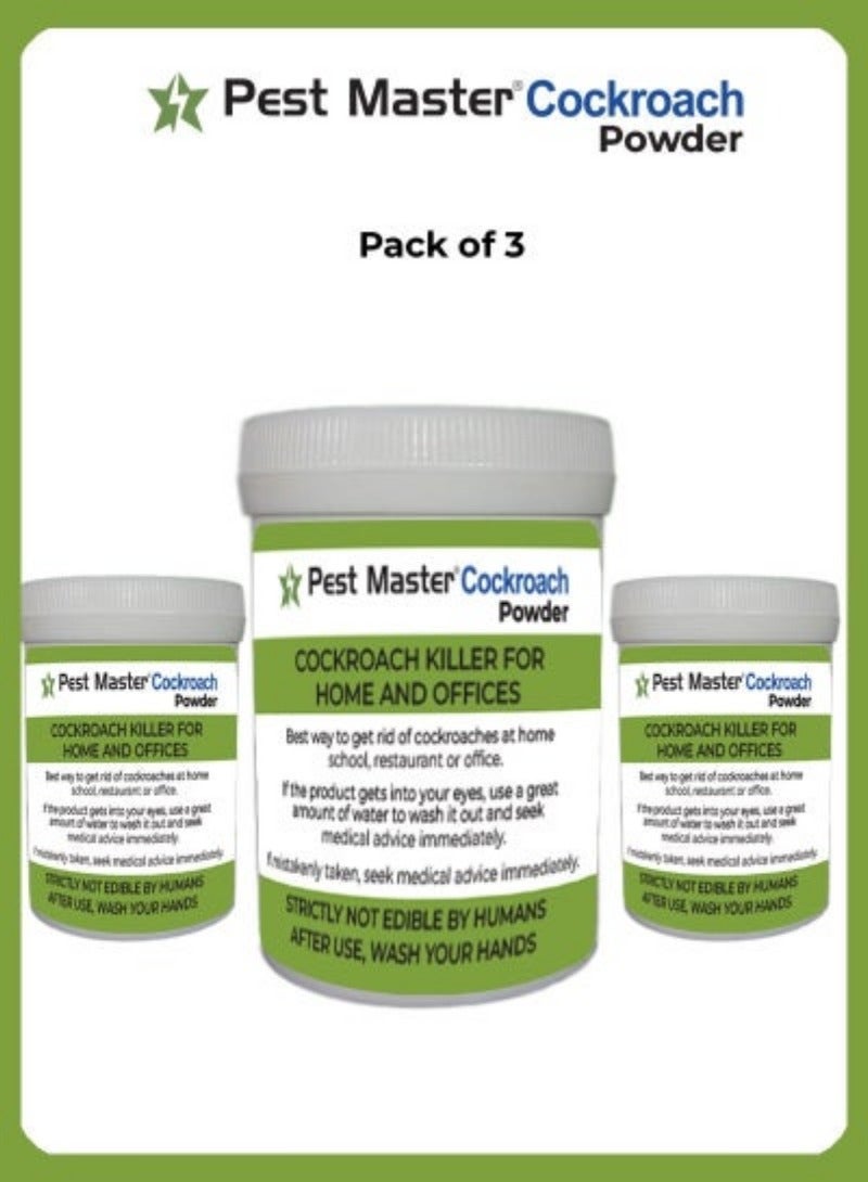 Pest Master مسحوق الصراصير للحفاظ على منزلك خالياً من الصراصير - عبوة من 3