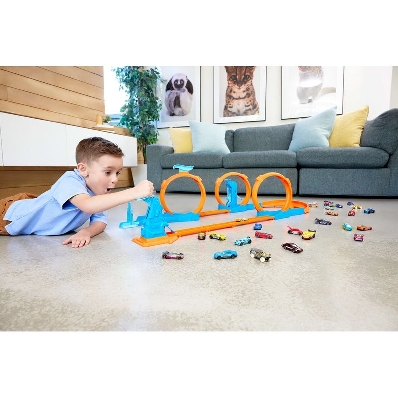 Mattel Games Mattel - Hot Wheels Track Creator Triple Loop Speed Kit with 1/64 Die Cast Car - JDW39 - Image 2