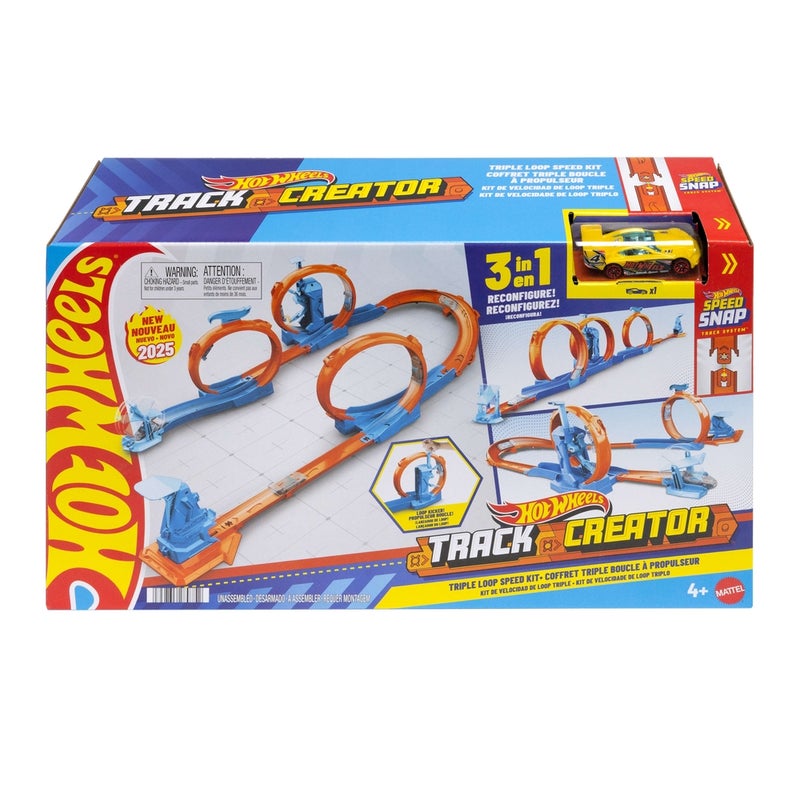 Mattel Games Mattel - Hot Wheels Track Creator Triple Loop Speed Kit with 1/64 Die Cast Car - JDW39 - Image 5