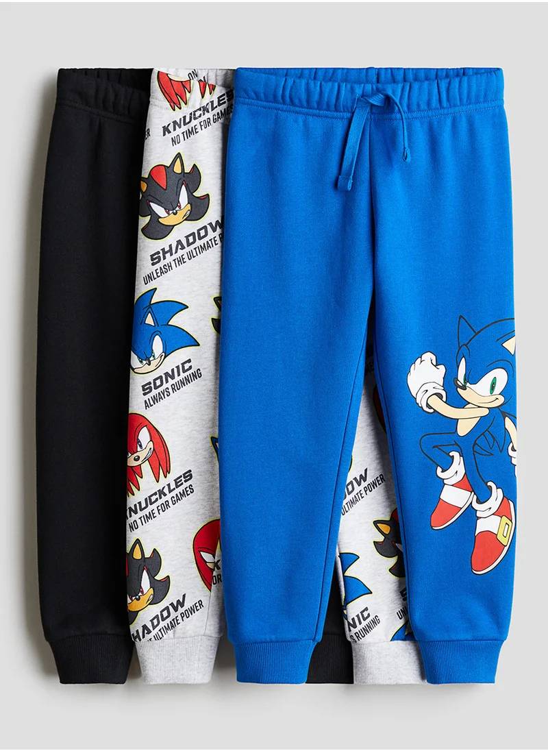 H&M 3-Pack Printed Joggers