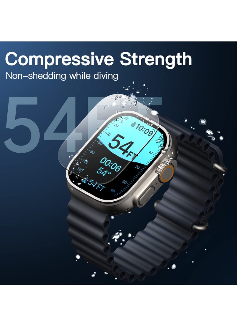 جي تيك واقي شاشة لساعة Ultra 2/1 مقاس 49 ملم من الزجاج المقوى عالي الدقة شفاف 3 عبوات - Image 4