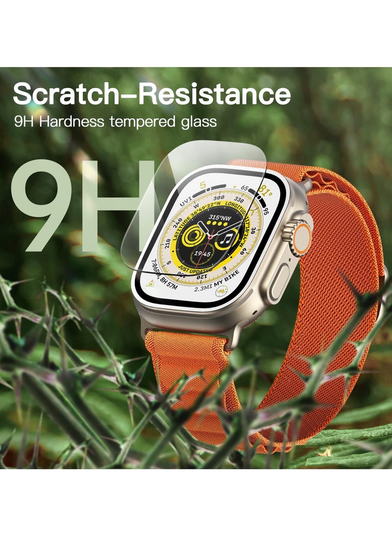 جي تيك واقي شاشة لساعة Ultra 2/1 مقاس 49 ملم من الزجاج المقوى عالي الدقة شفاف 3 عبوات - Image 3