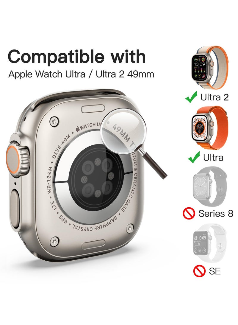 جي تيك واقي شاشة لساعة Ultra 2/1 مقاس 49 ملم من الزجاج المقوى عالي الدقة شفاف 3 عبوات - Image 2