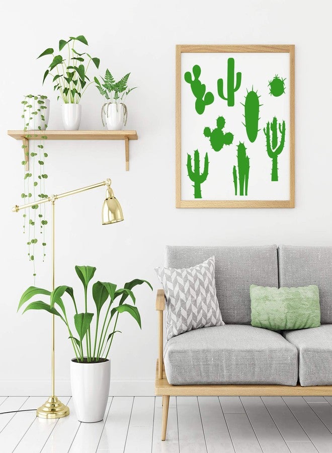Zonon 12 Pcs Cactus Stencil for Crafts Reusable 8 Inch Summer Cacti Stencil Painting on Wood, Tropical Succulent DIY Art Template for Canvas Notebook Greeting Card Scrapbook Cinco De Mayo Home Decor - Image 2