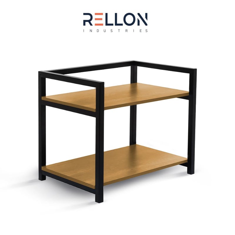 Rellon Industries Microwave Stand,Kitchen Rack Oven Rack 2-Tier Counter Shelf,Space Saving Organizer, Two Layers Counter Top Organizer for Printers on Desk, Microwave Shelf Stand (WOODEN) - Image 2