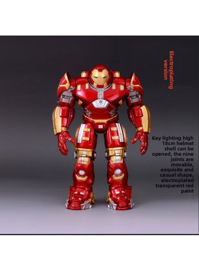 لعبة Anti-Hulk Mecha المضيئة الرجل الحديدي لعبة مصنوعة يدويًا لتزيين سطح المكتب نموذج Revenge Alliance مصنوع يدويًا مجموعة كاملة - اللون: [سلسلة التحالف] نسخة Hulkbuster مطلية بالكهرباء + حقيبة - Image 1