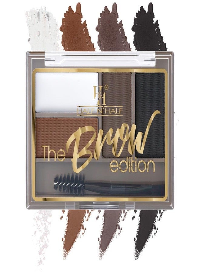 Half N Half The Brow Addition Eyebrow Enhancer Palette | Sleek spoolie brush | Long-Lasting & Natural looking results | Easy to use | Perfect arch- 01 Thick Arch - Image 1