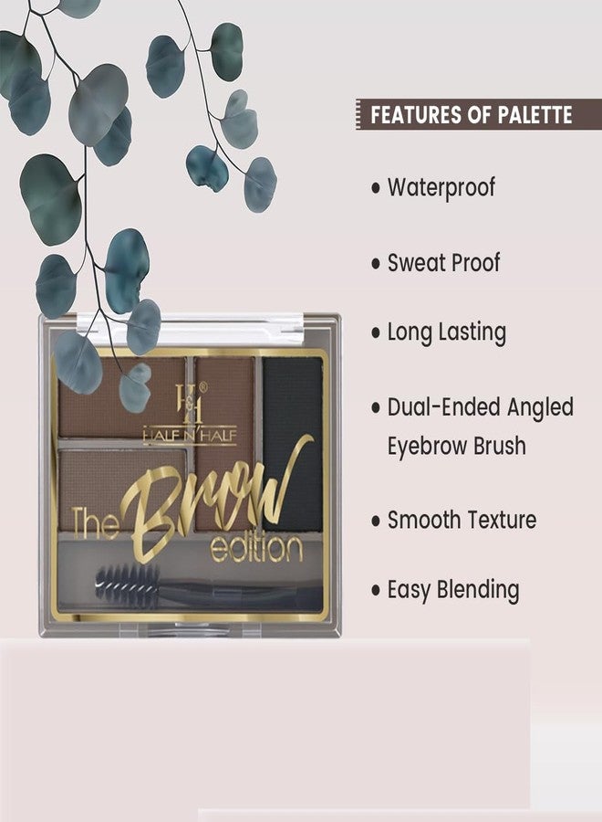 Half N Half The Brow Addition Eyebrow Enhancer Palette | Sleek spoolie brush | Long-Lasting & Natural looking results | Easy to use | Perfect arch- 01 Thick Arch - Image 3