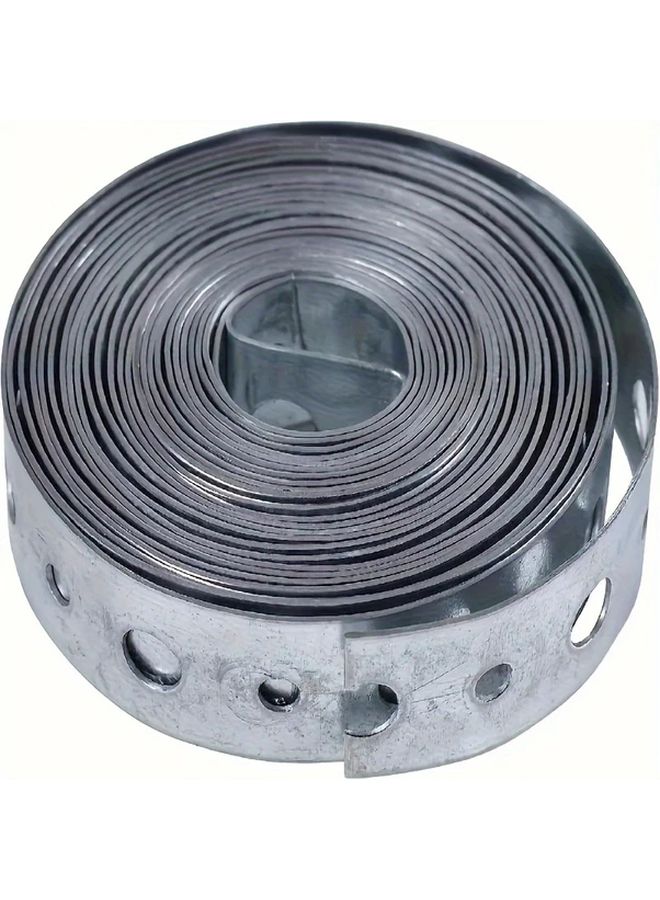 Galvanized Steel Strap 118.11 Inch with Metal Holes Versatile Hanging Strip for Pipe Support - Image 1