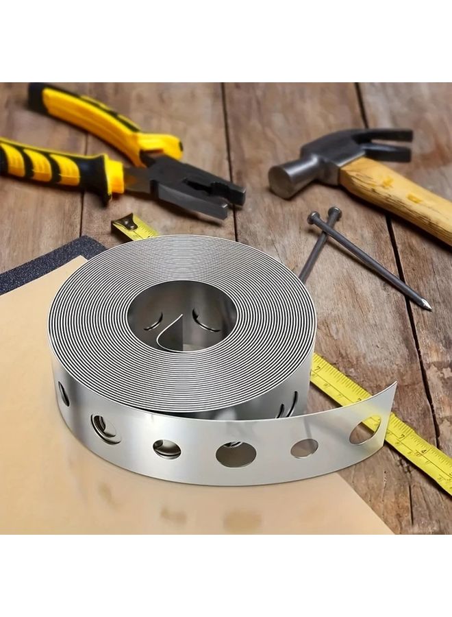 Galvanized Steel Strap 118.11 Inch with Metal Holes Versatile Hanging Strip for Pipe Support - Image 4
