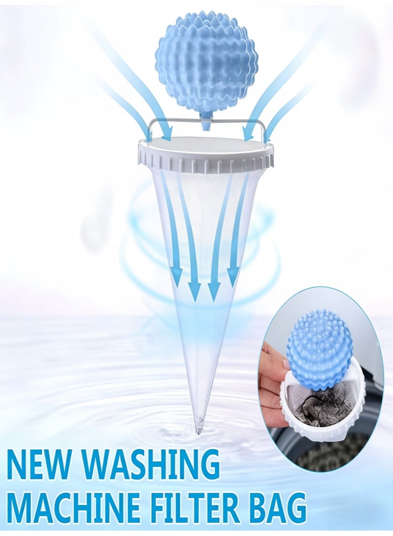 3Pcs Floating Lint Hair Catcher Mesh,Laundry Hair & Lint Remover Bags,Hair Filter Cleaning Mesh Bag,Fibers Collector Filter For Washing Machine,Lint Catcher.Reusable,Yellow, Blue, Pink - Image 5