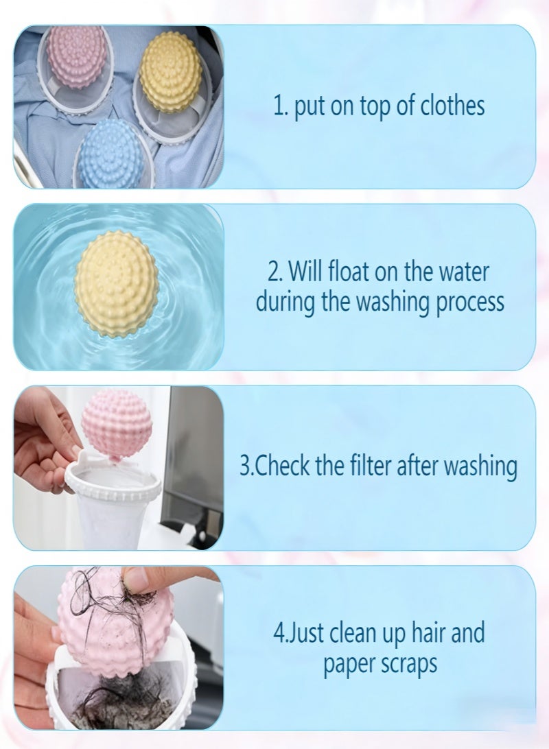 3Pcs Floating Lint Hair Catcher Mesh,Laundry Hair & Lint Remover Bags,Hair Filter Cleaning Mesh Bag,Fibers Collector Filter For Washing Machine,Lint Catcher.Reusable,Yellow, Blue, Pink - Image 4