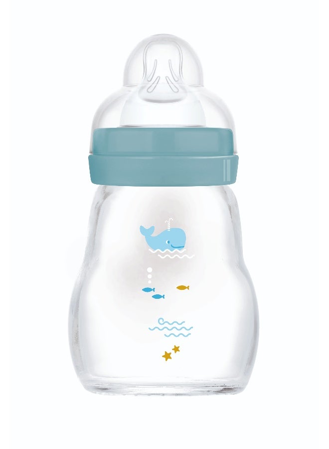 Mam Baby Feel Good Glass Bottle  Blue Sealife - Image 1