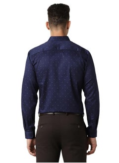 Peter England Peter England Men's Slim Fit Shirt (PESFWSLP759541_Navy  - Image 3