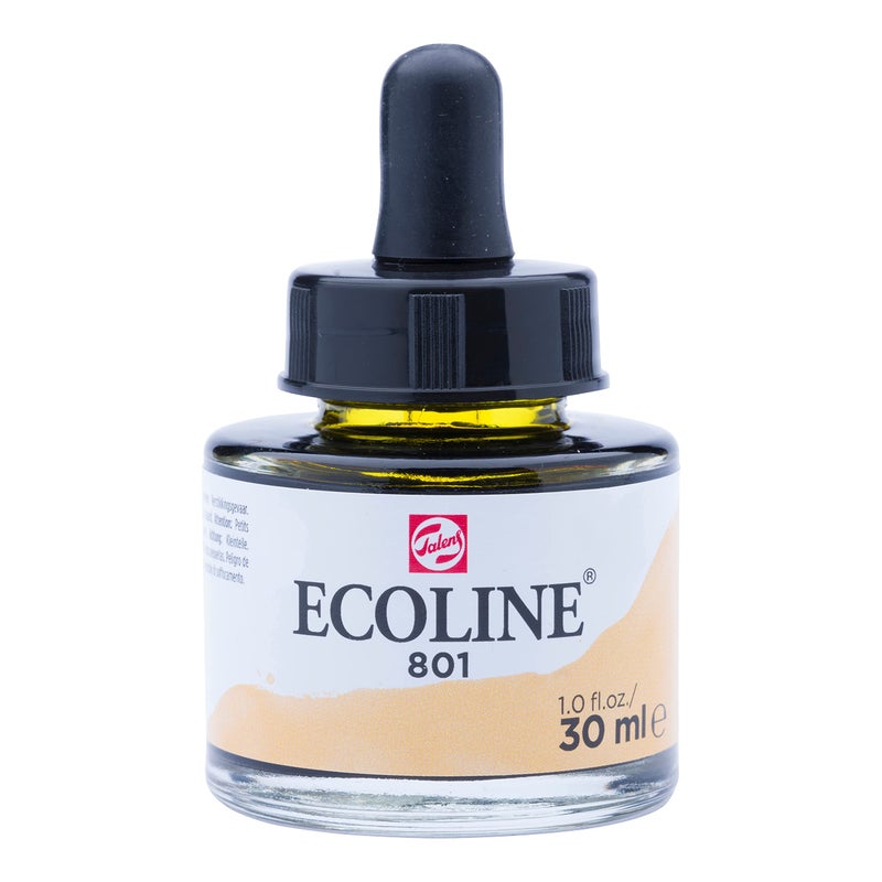 ECOLINE Royal Talens Ecoline Liquid Watercolor Ink 30ml Pipette Jar - Gold - Image 1