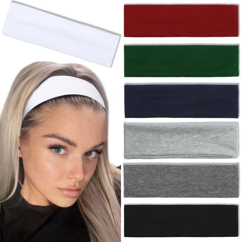 Tobeffect Trendy Elastic Headbands 7PCS - Soft Thick Cotton Cloth for Women's Hair Workout, Yoga, Running Sport - Image 1