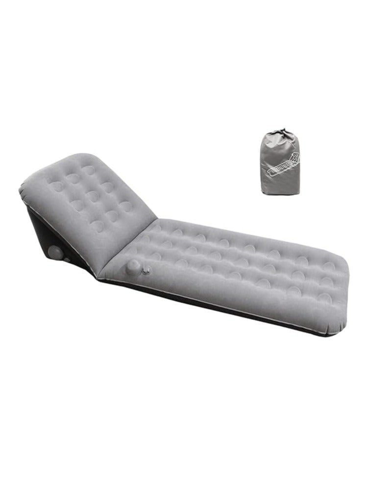 Simple self-inflatable camping mattress with backrest, dual-use portable ergonomic sleep/seat cushion with storage bag for hiking, travel and home use  - Image 1