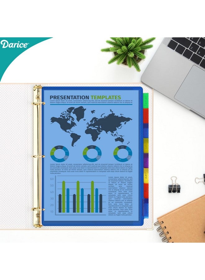 Darice 8-Tab Plastic Dividers 24 Pcs - Binder Dividers With Tabs - Multicolored Plastic Divider For 3 Ring Binder - File Organization - Ideal For School, Office  - Image 5