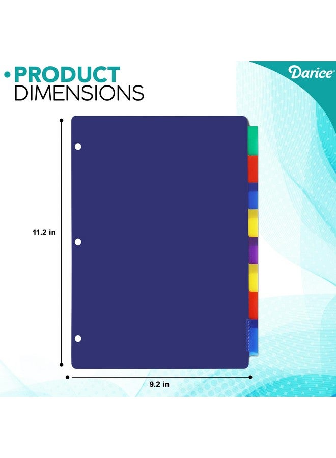 Darice 8-Tab Plastic Dividers 24 Pcs - Binder Dividers With Tabs - Multicolored Plastic Divider For 3 Ring Binder - File Organization - Ideal For School, Office  - Image 2