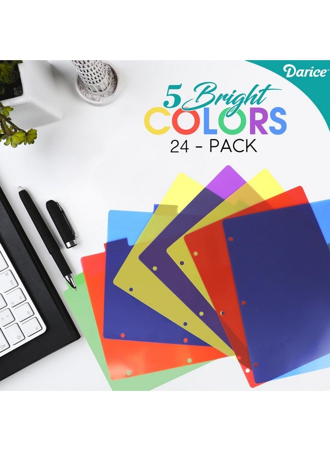 Darice 8-Tab Plastic Dividers 24 Pcs - Binder Dividers With Tabs - Multicolored Plastic Divider For 3 Ring Binder - File Organization - Ideal For School, Office  - Image 4